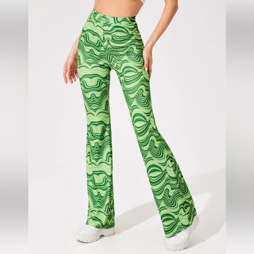 print flare pants
